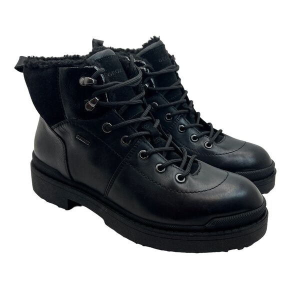 Geox Nevegal Abx Woman Combat Boots In Black Size 7 - Picture 1 of 11